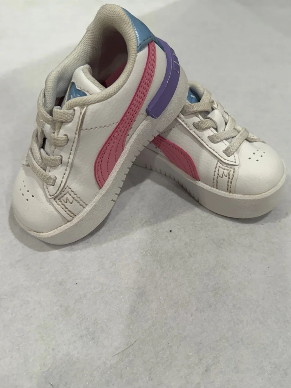 PUMA Toddler Girls White Pink Sneakers Size 5C